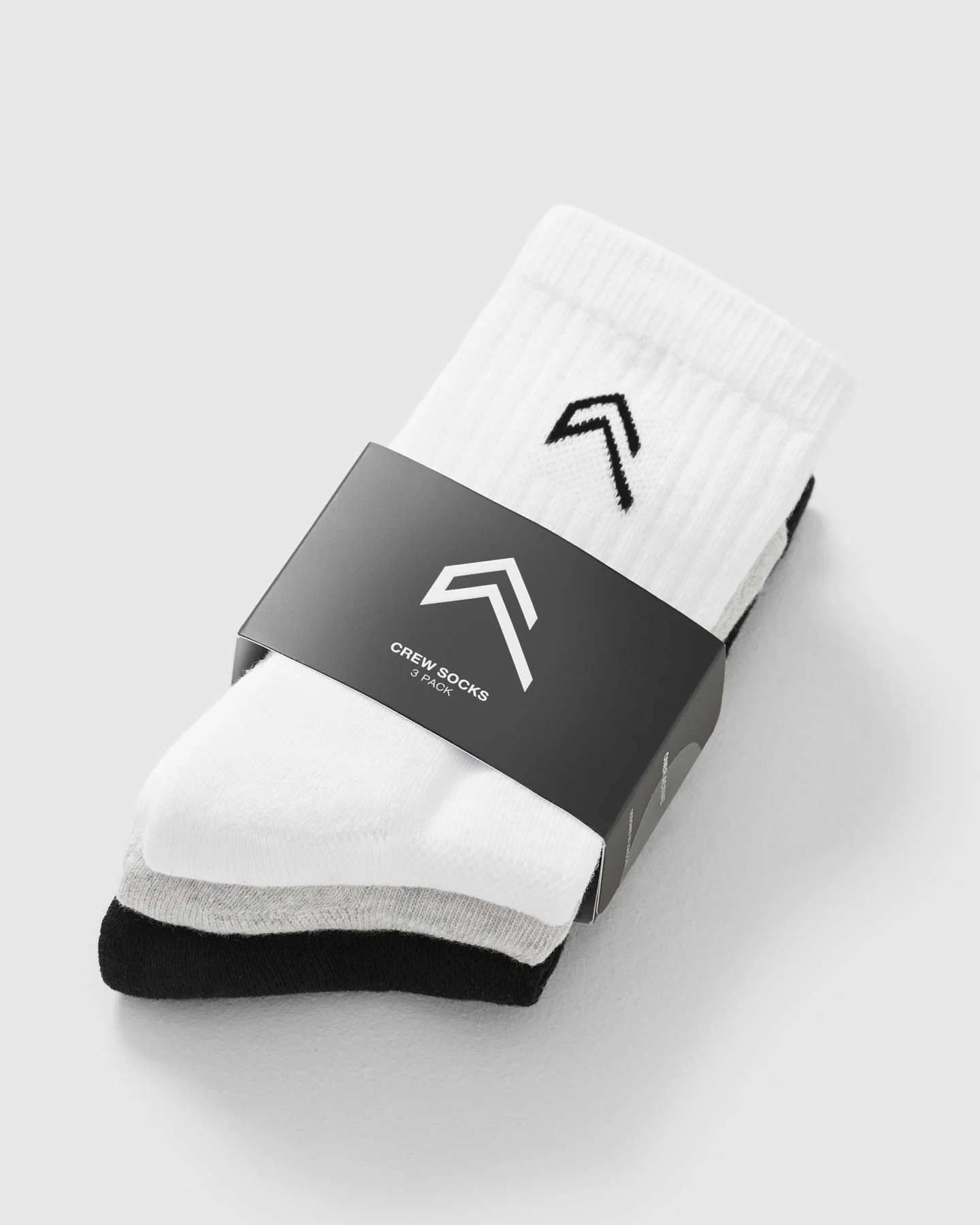 Crew Socks 3 Pack | Grey/White/Black - Image 5