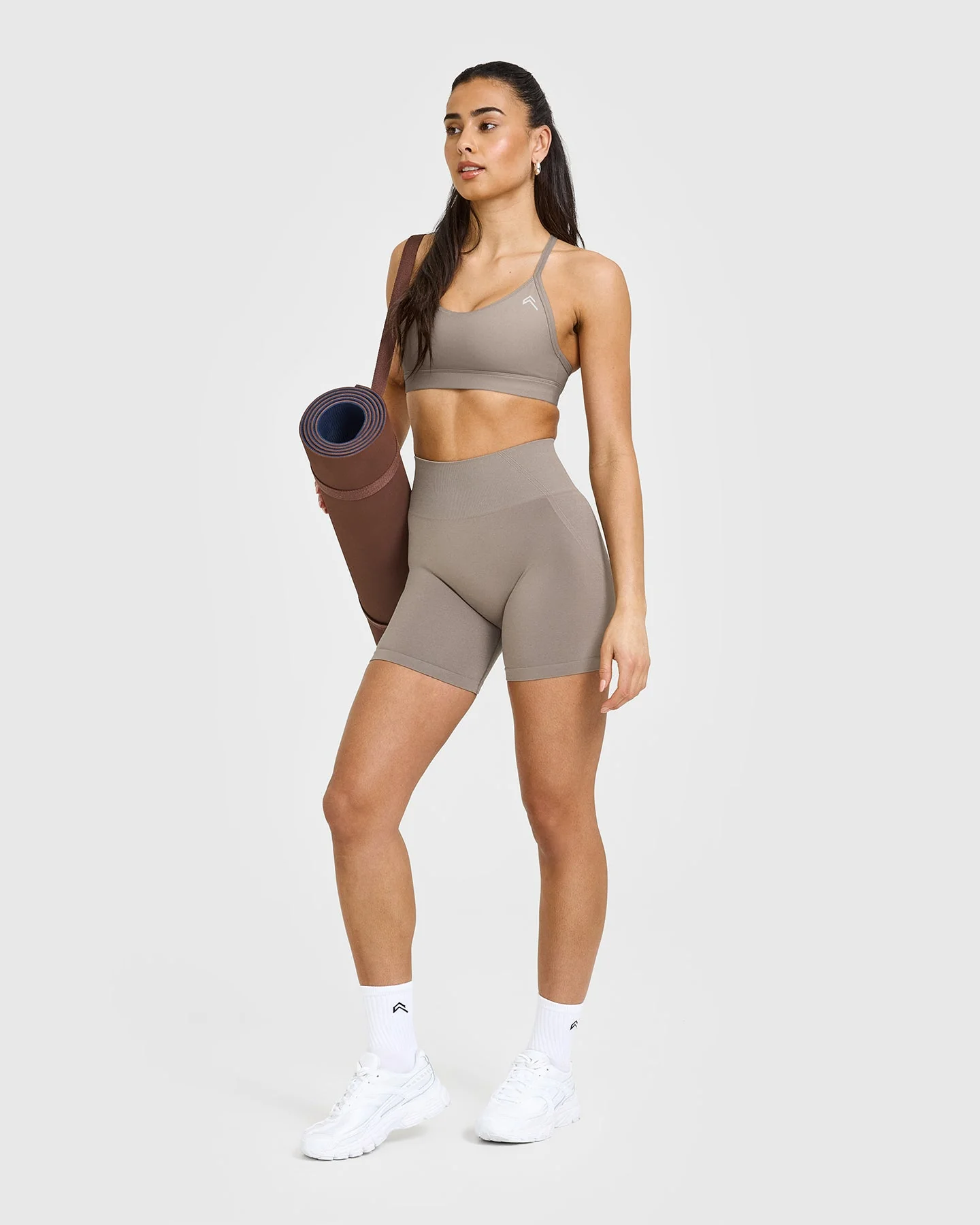 EffortlessLift™ Seamless Shorts with White Logo | Minky - Image 3