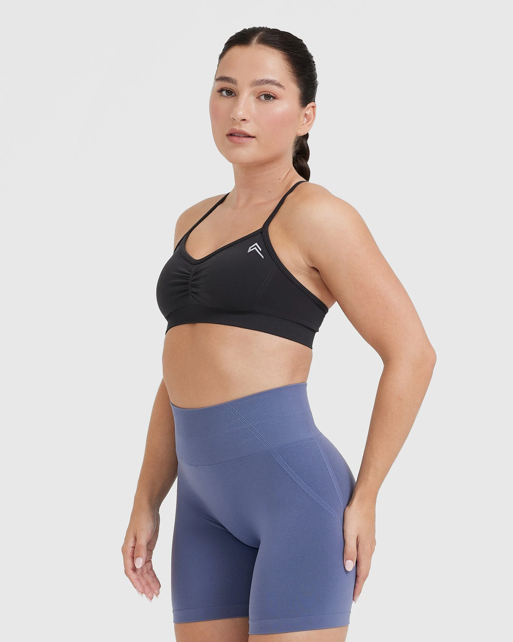 EffortlessLift™ Strappy Bralette with White Logo | Coal - Image 3