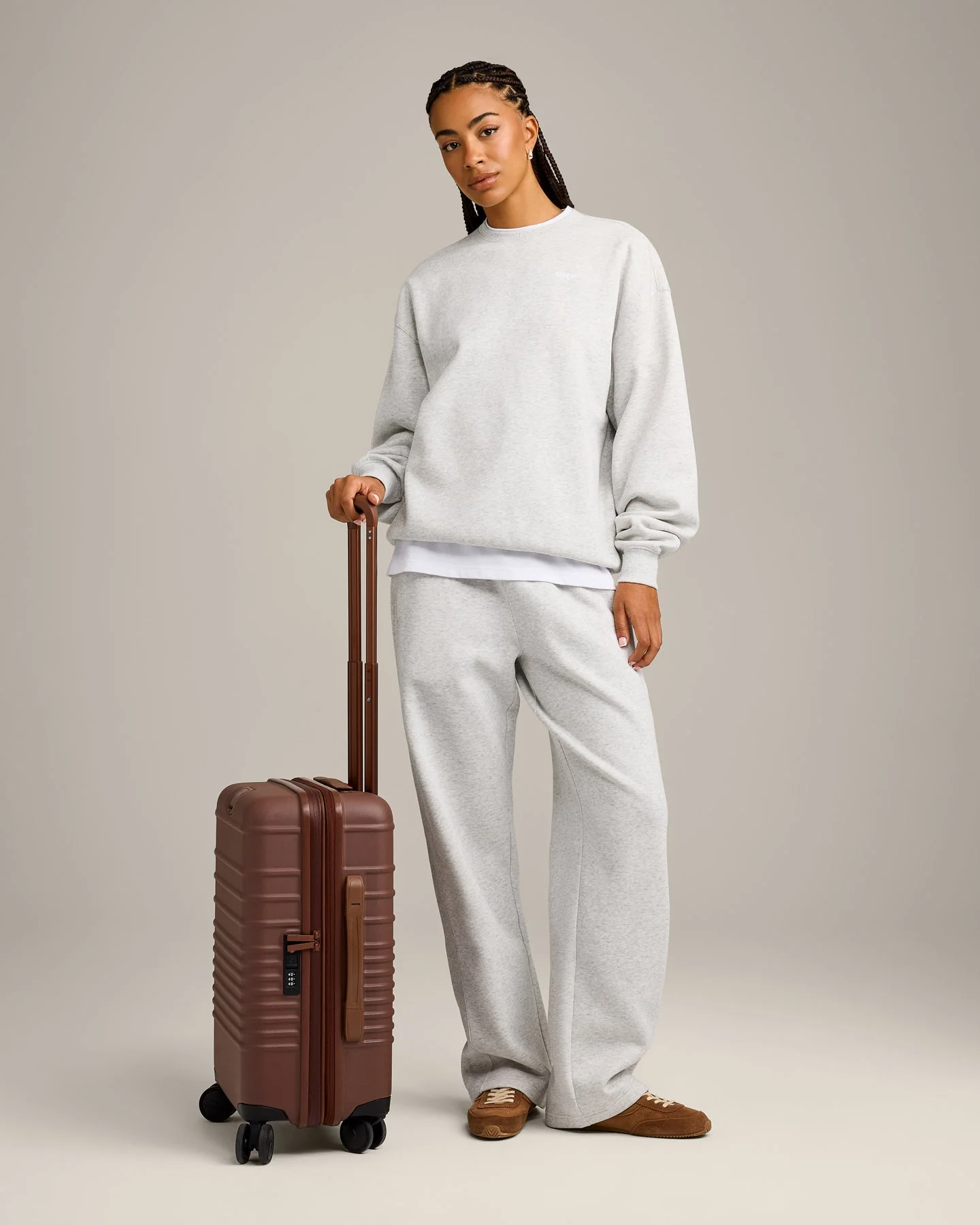 Foundations Cosy Crew Neck Sweatshirt | Light Grey Marl - Image 3