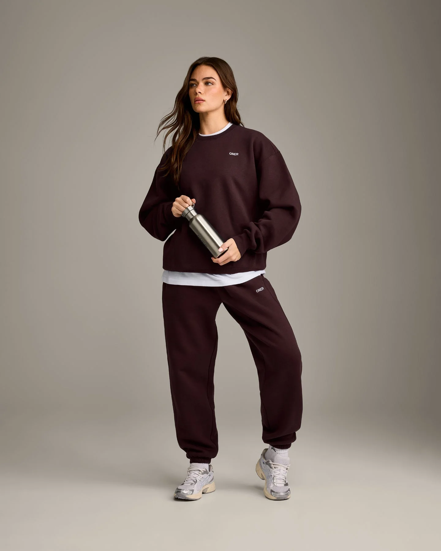 Foundations Cosy Crew Neck Sweatshirt | Plum Brown - Image 3