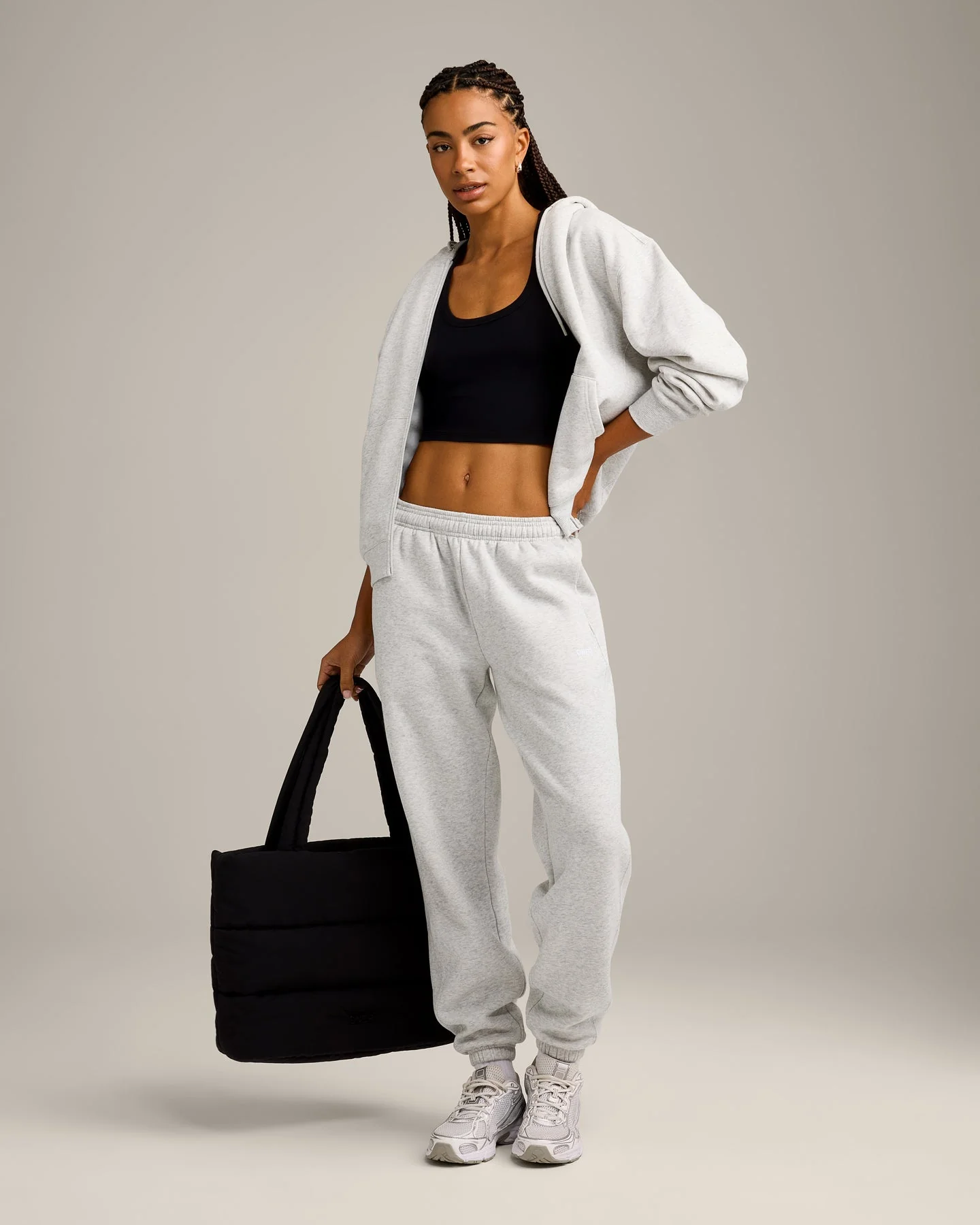 Foundations Cosy Joggers | Light Grey Marl - Image 3