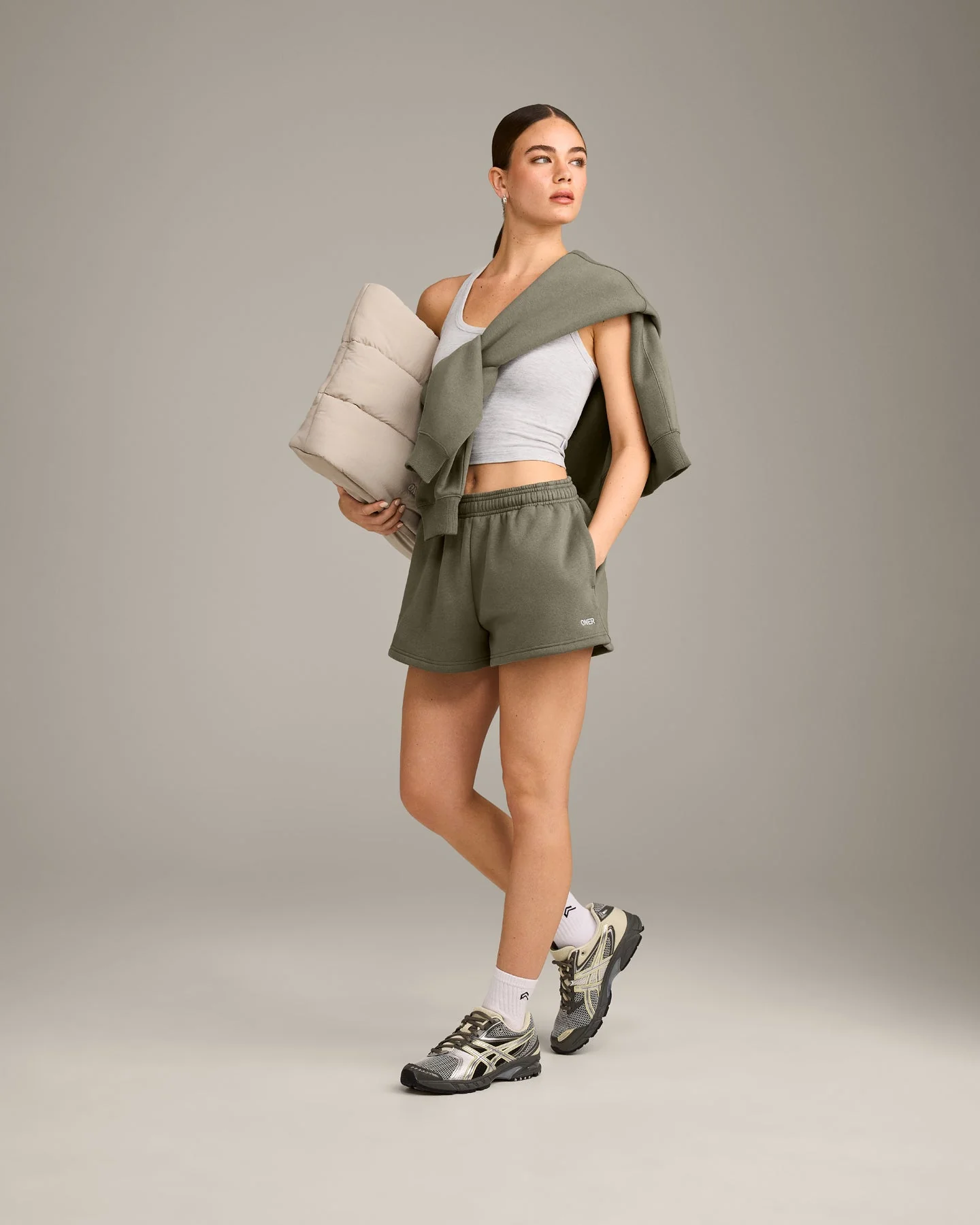 Foundations Cosy Oversized Shorts | Alpine Green - Image 3