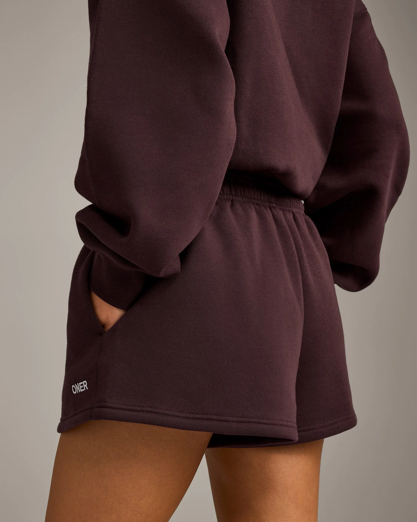 Foundations Cosy Oversized Shorts | Plum Brown - Image 4