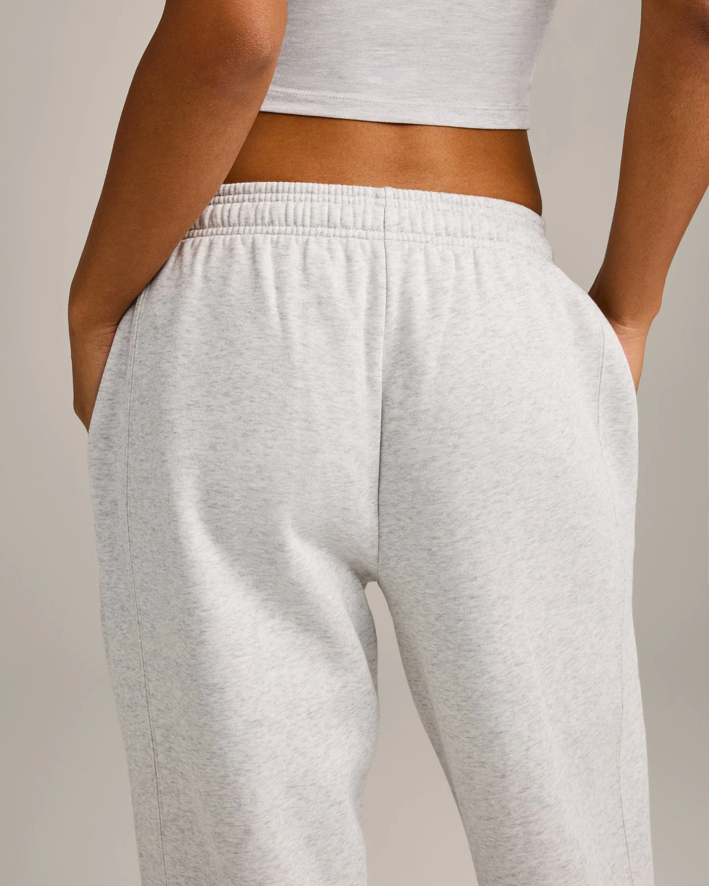 Foundations Cosy Straight Leg Joggers | Light Grey Marl - Image 4