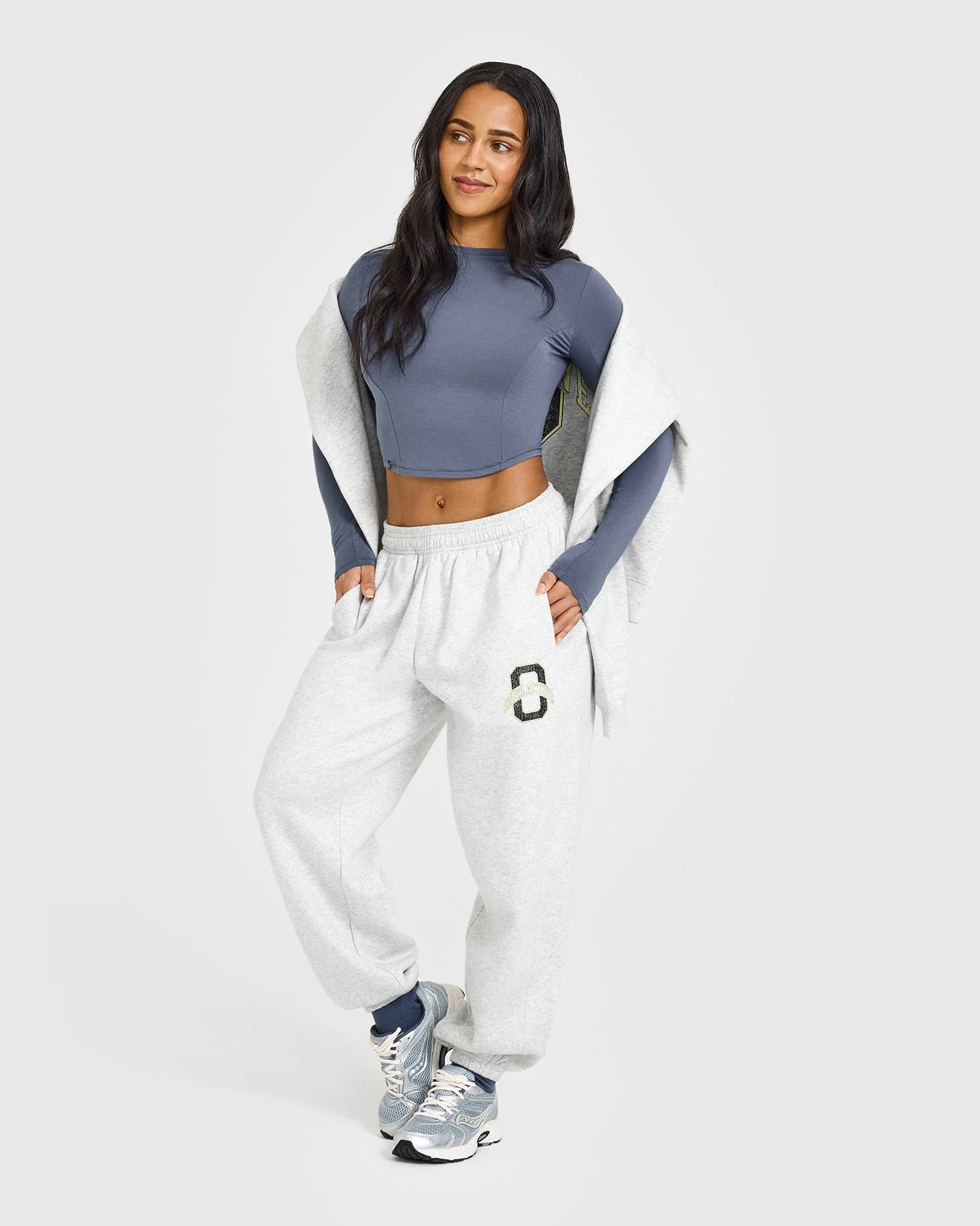 Foundations Joggers With Printed Graphic | Light Grey Marl - Image 6