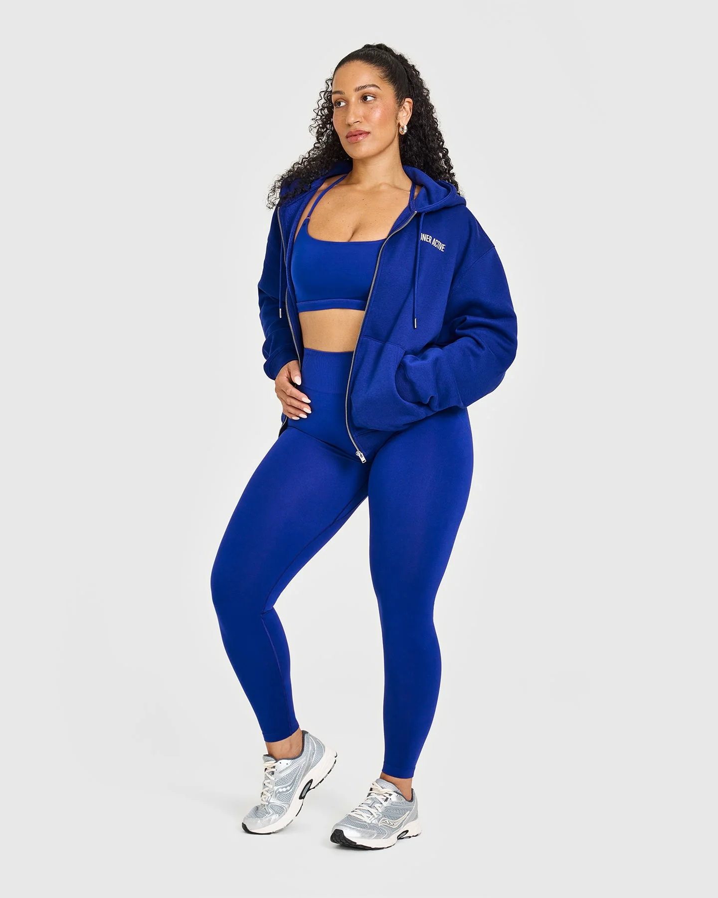 Foundations Zip Through Hoodie With Printed Graphic | Strong Blue - Image 3