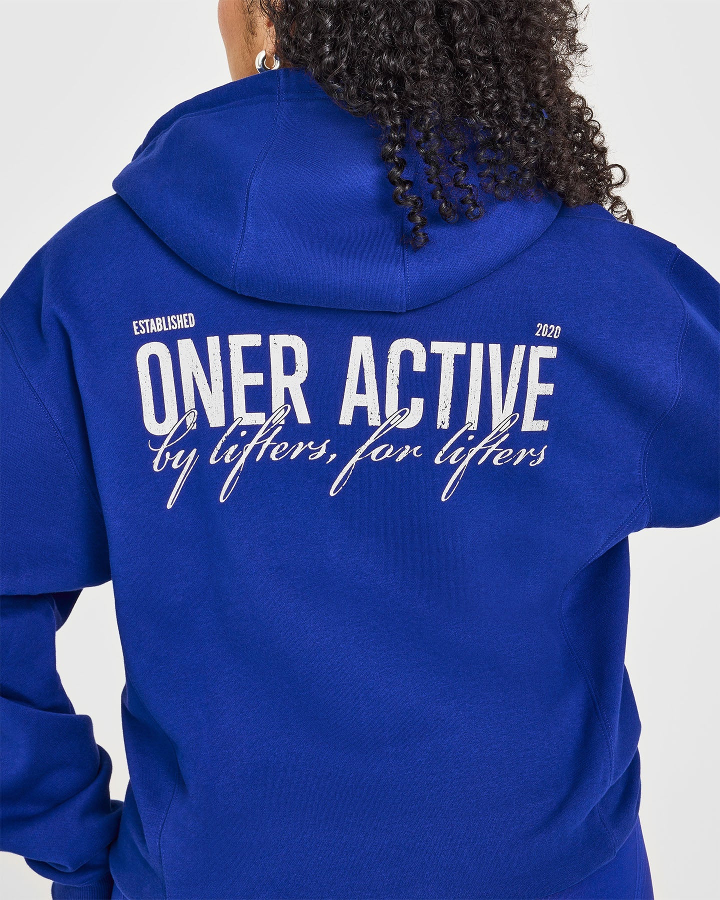Foundations Zip Through Hoodie With Printed Graphic | Strong Blue - Image 4
