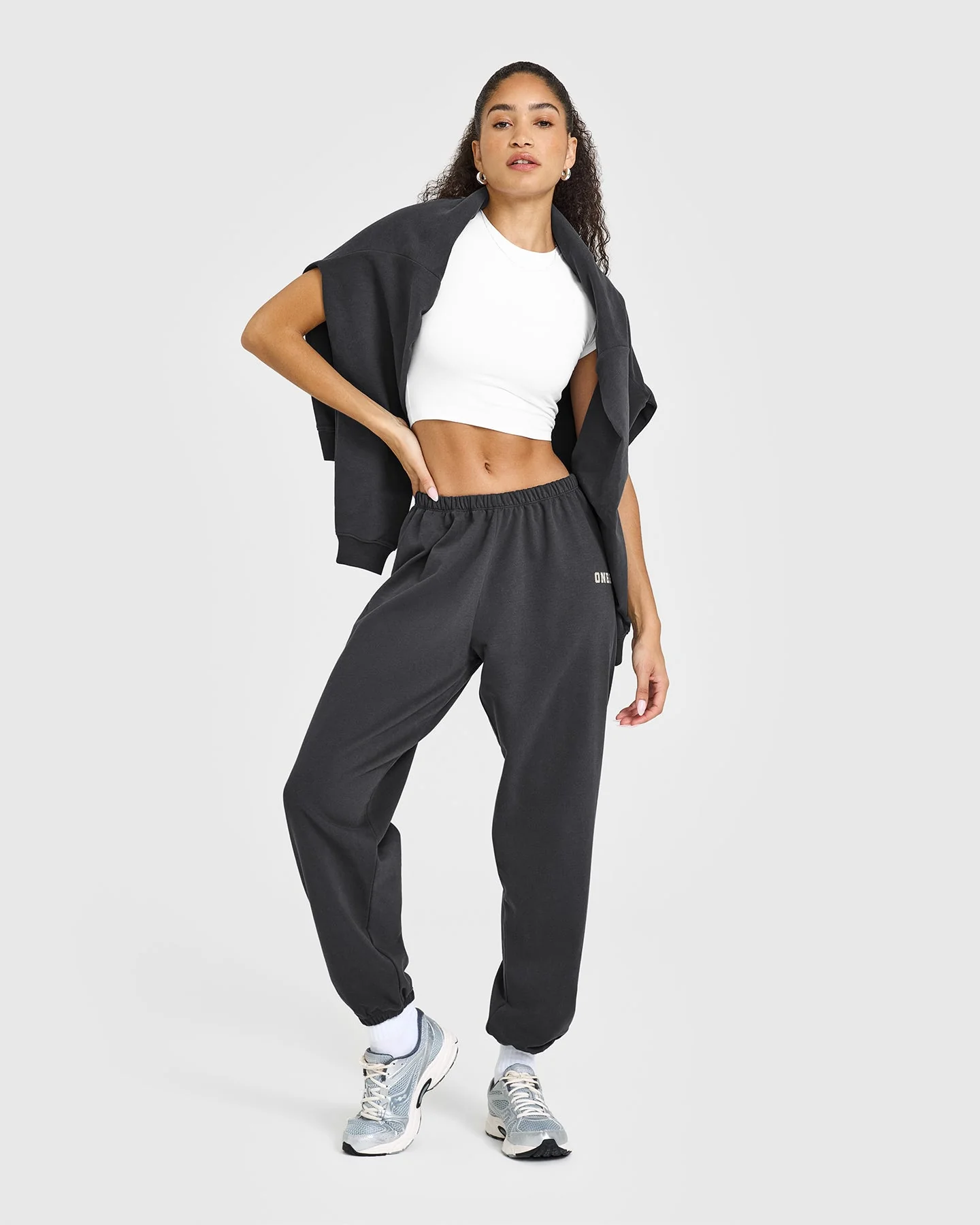 Lightweight Joggers with Printed Logo | Coal - Image 3
