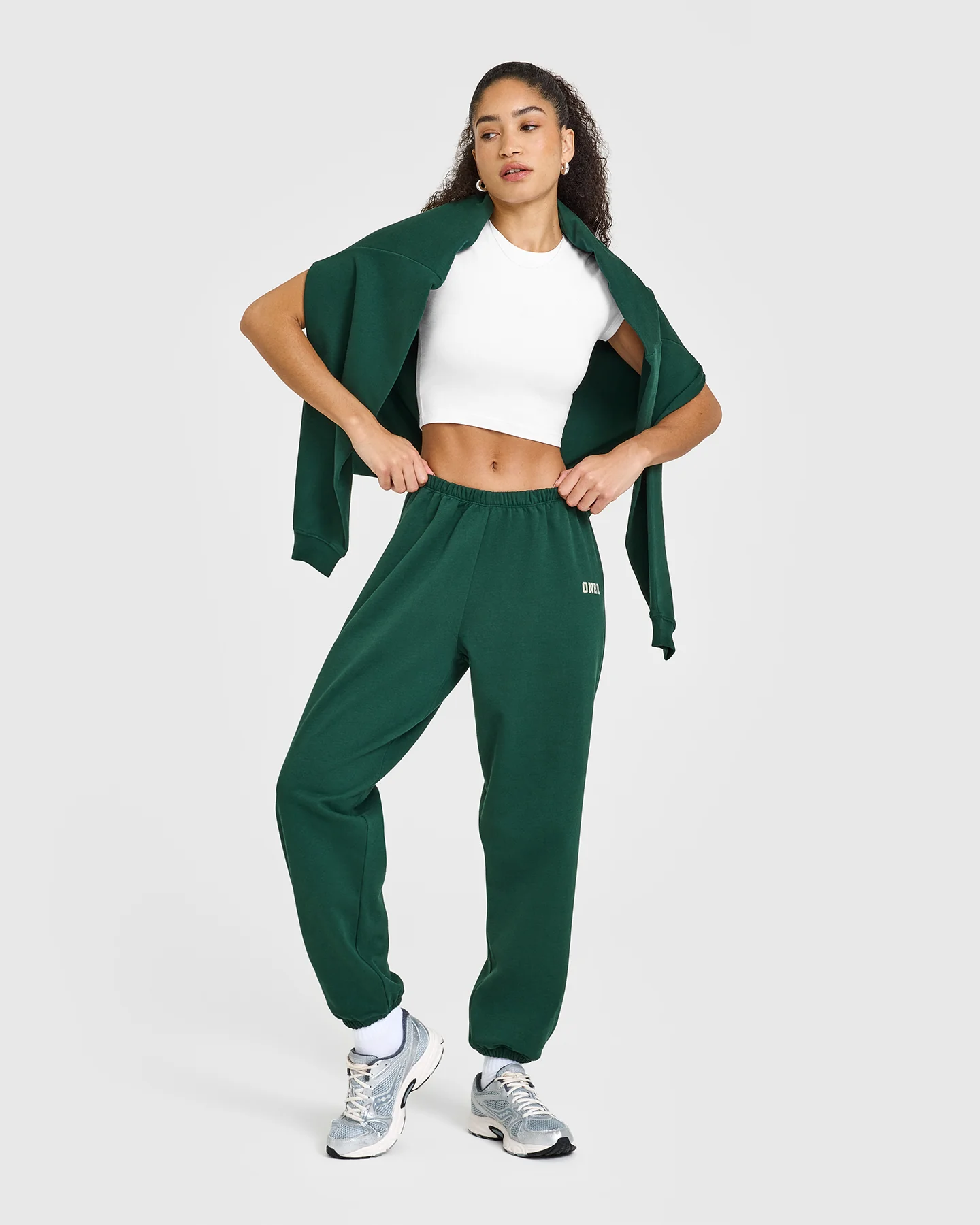 Lightweight Joggers with Printed Logo | Racing Green - Image 3