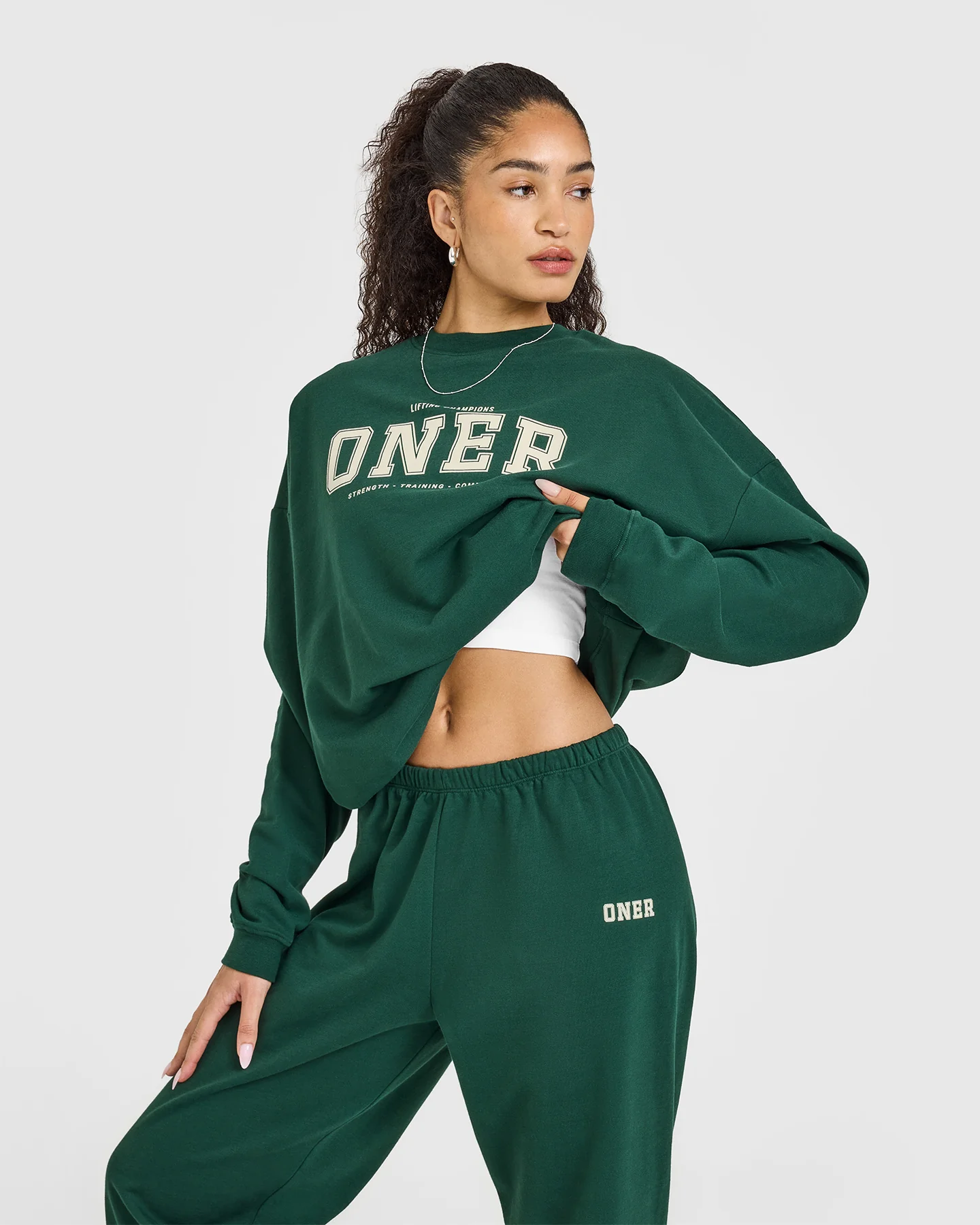 Lightweight Joggers with Printed Logo | Racing Green - Image 5