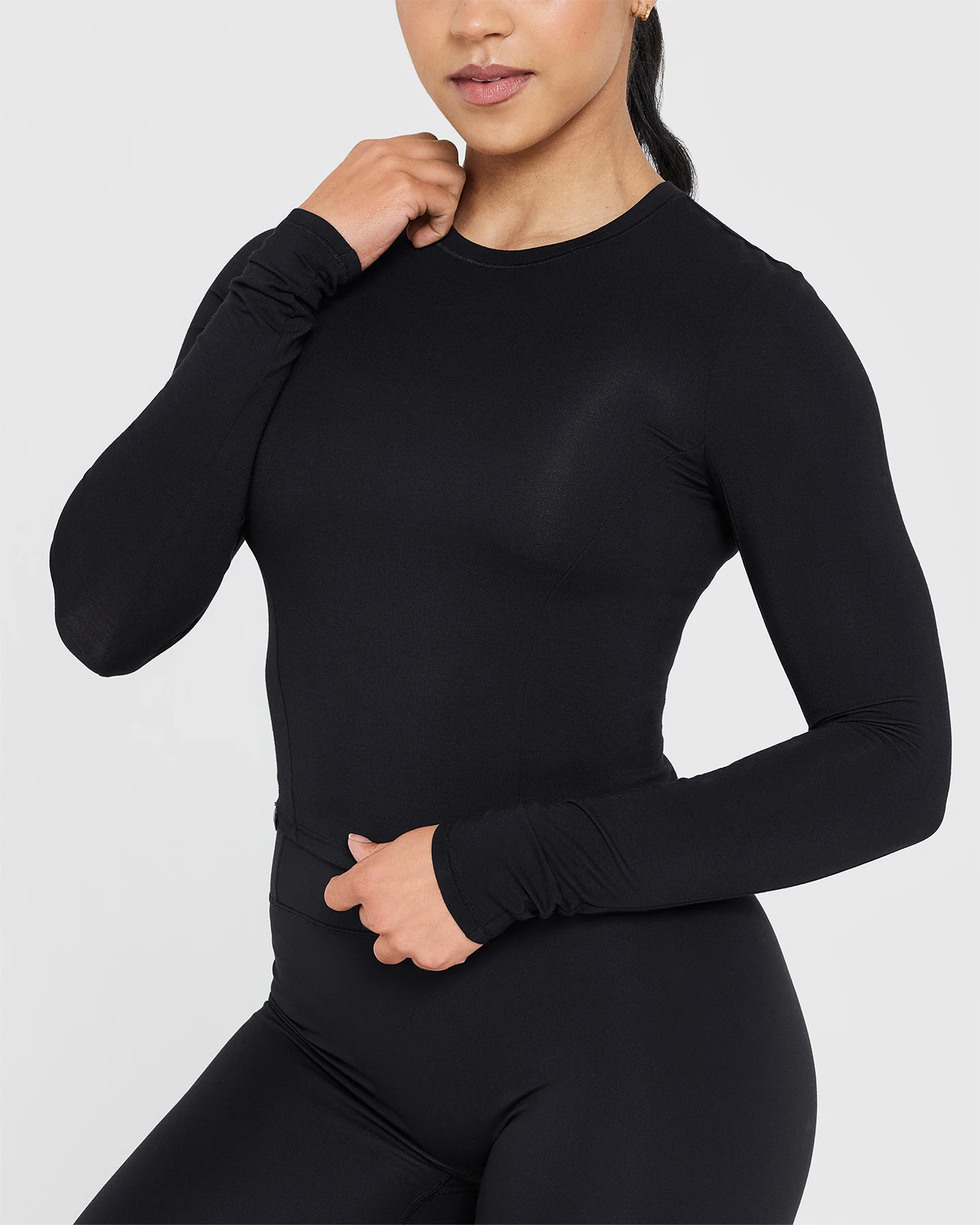 Mellow™ Soft Mid Long Sleeve Top | Black - Image 4