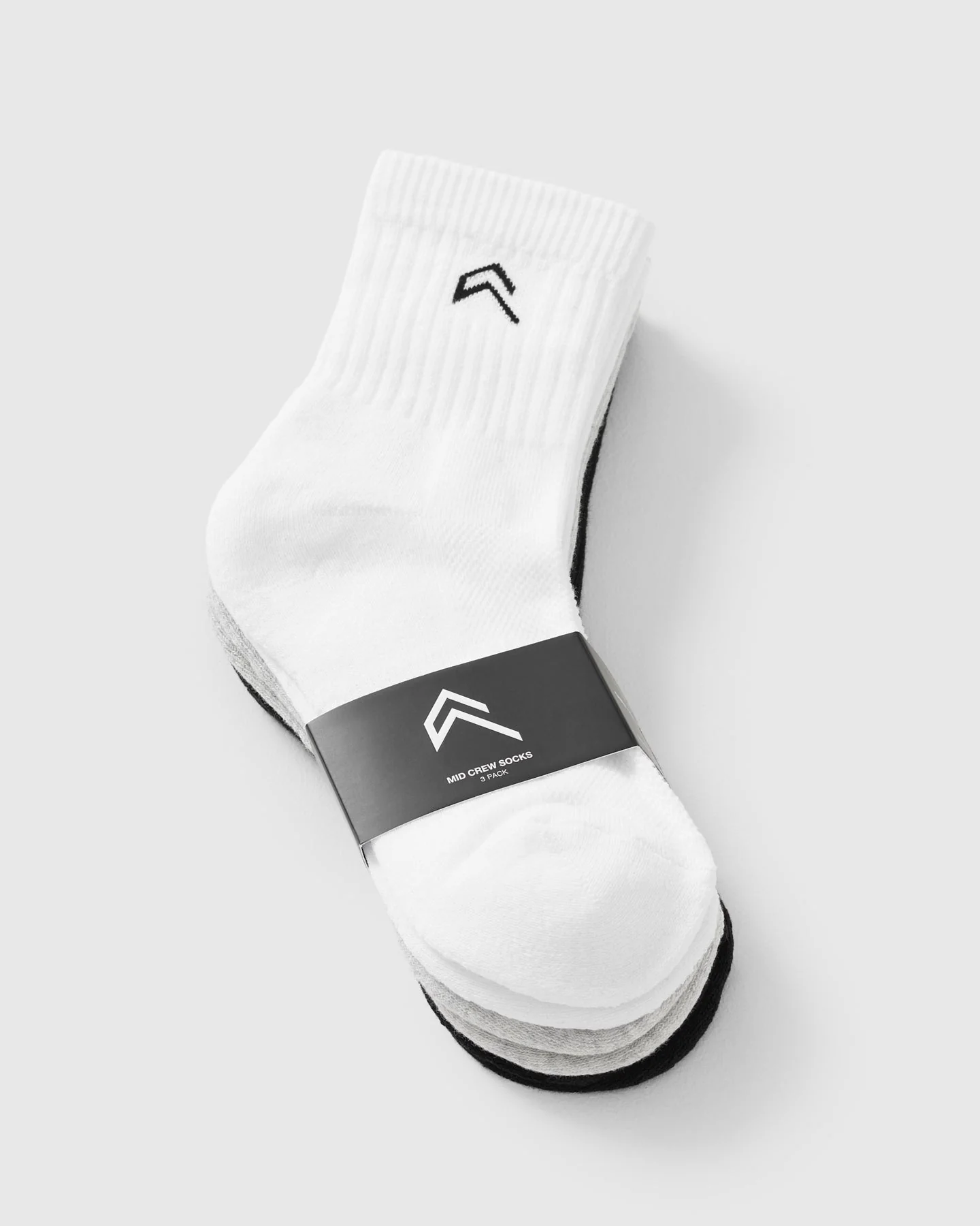 Mid Crew Socks 3 Pack | Grey/White/Black - Image 5
