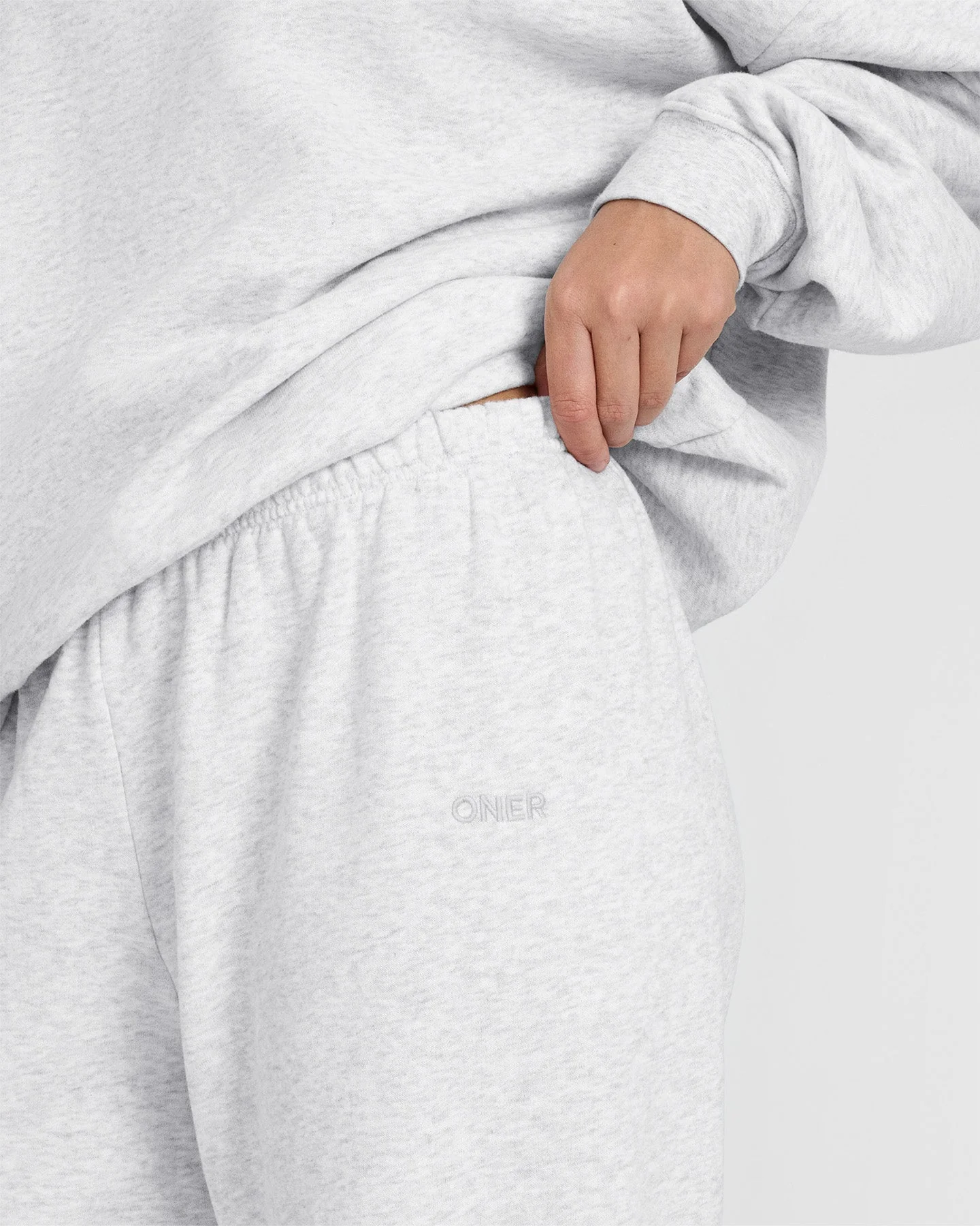 Mid Weight Joggers | Light Grey Marl - Image 4