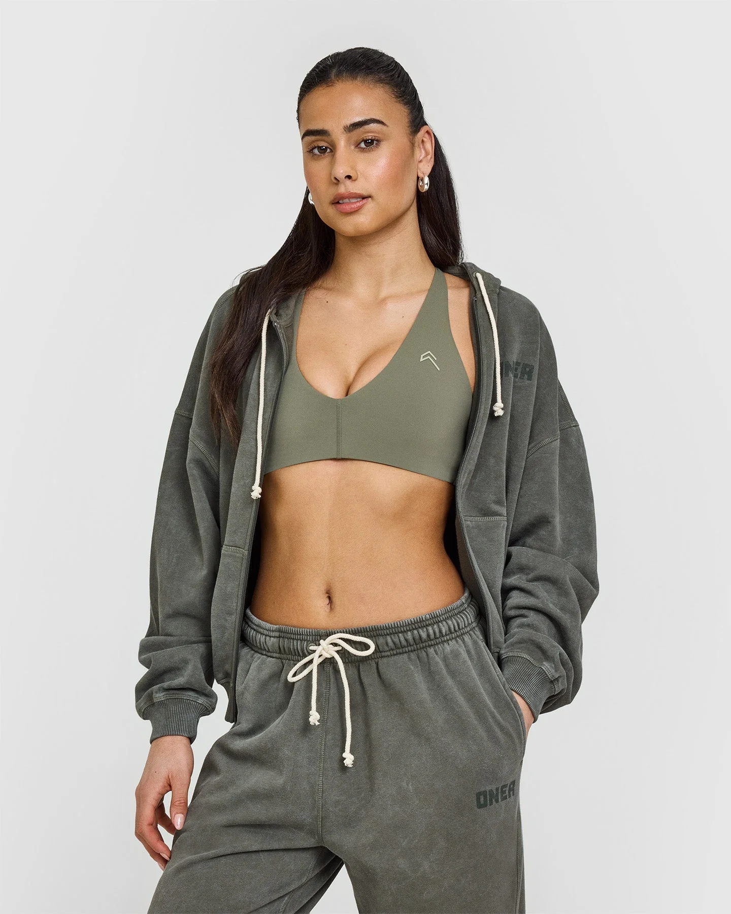 Raw Lounge Wide Leg Joggers | Washed Dark Khaki - Image 6