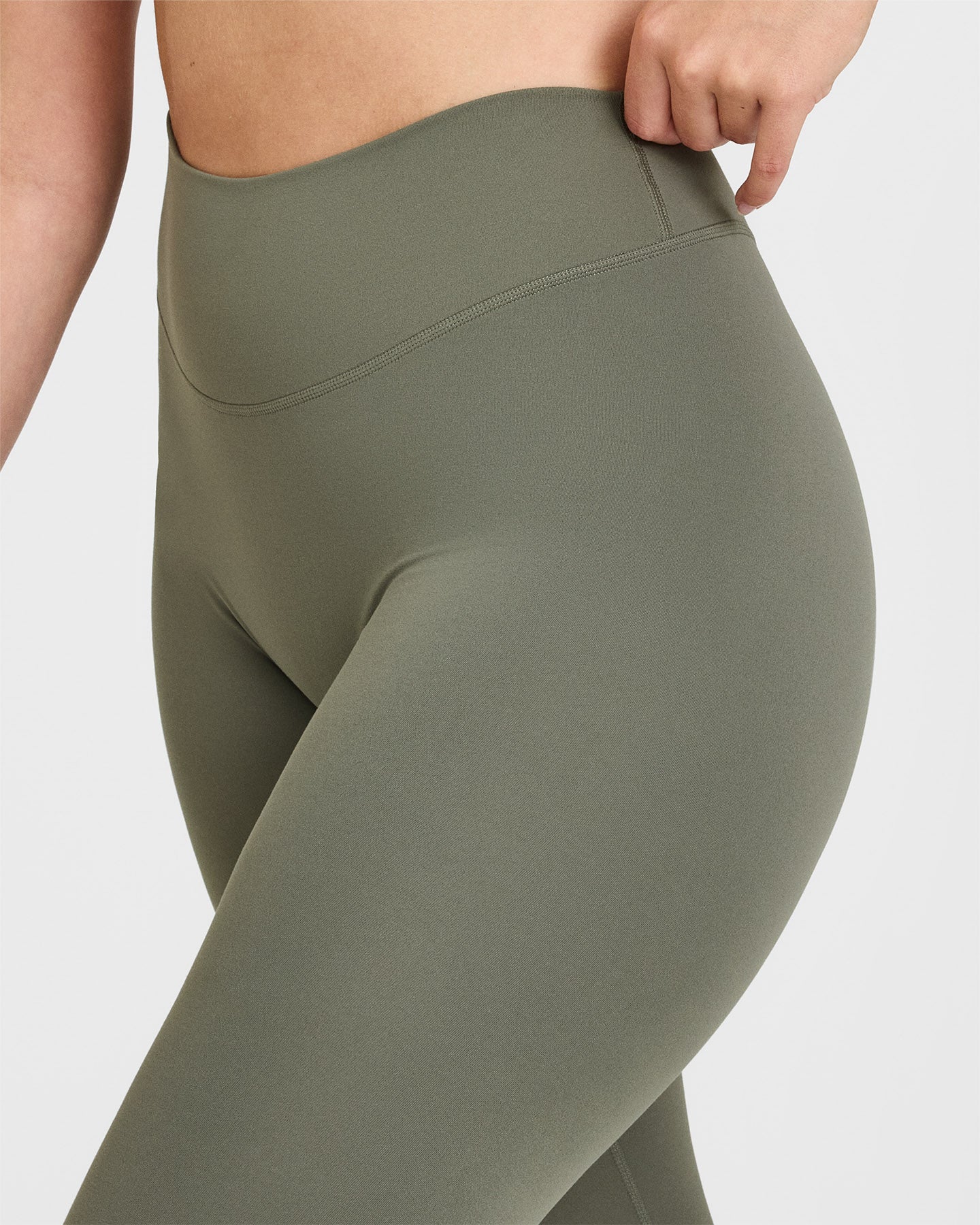 SoftMotion™ Leggings with White Logo | Alpine Green - Image 4