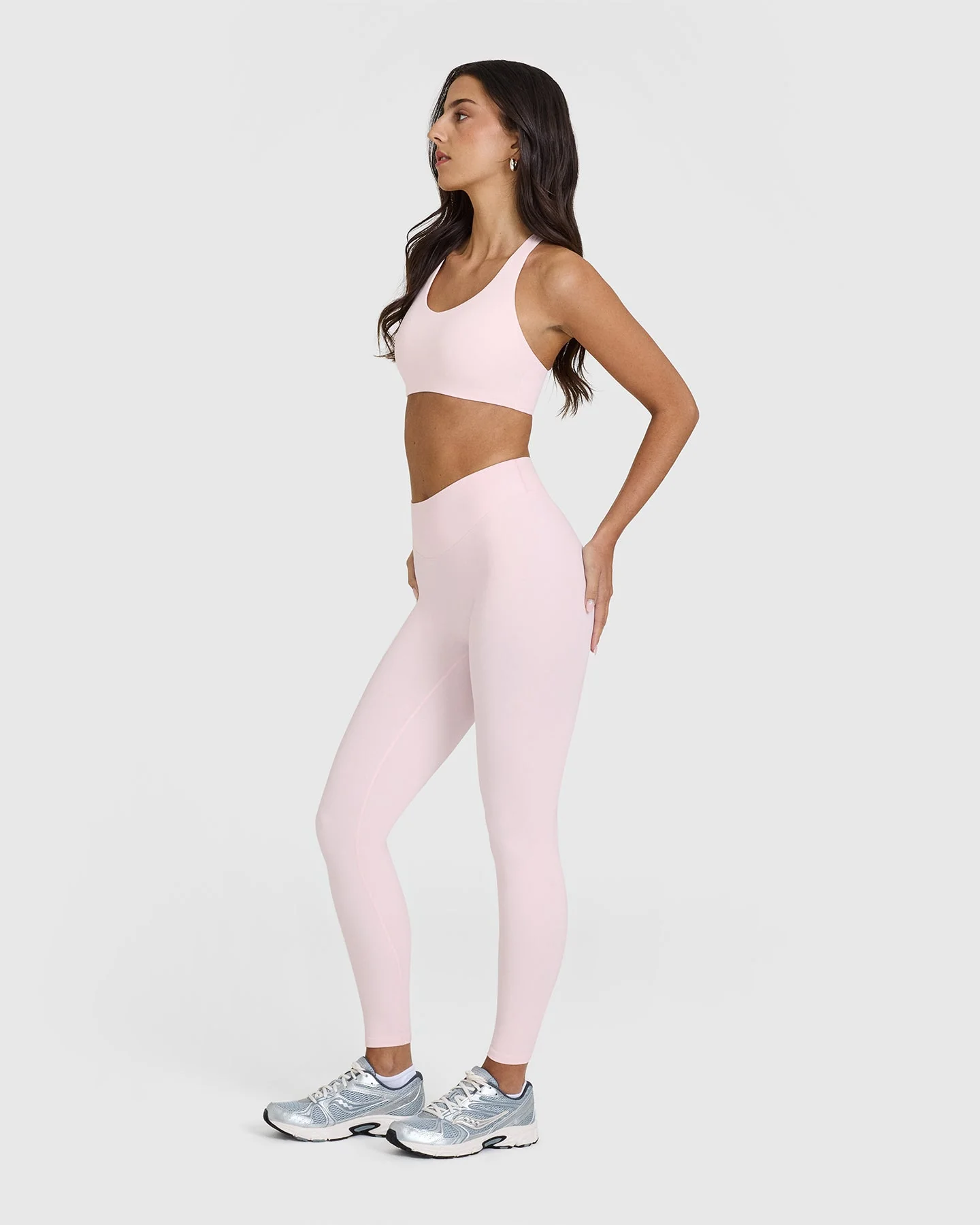 SoftMotion™ Leggings with White Logo | Ballet Pink - Image 3