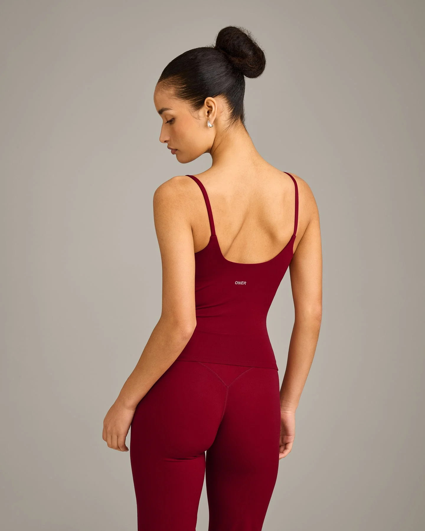SoftMotion™ Strappy Vest with Built in Bra Shelf with Grey Logo | Ruby Red - Image 6
